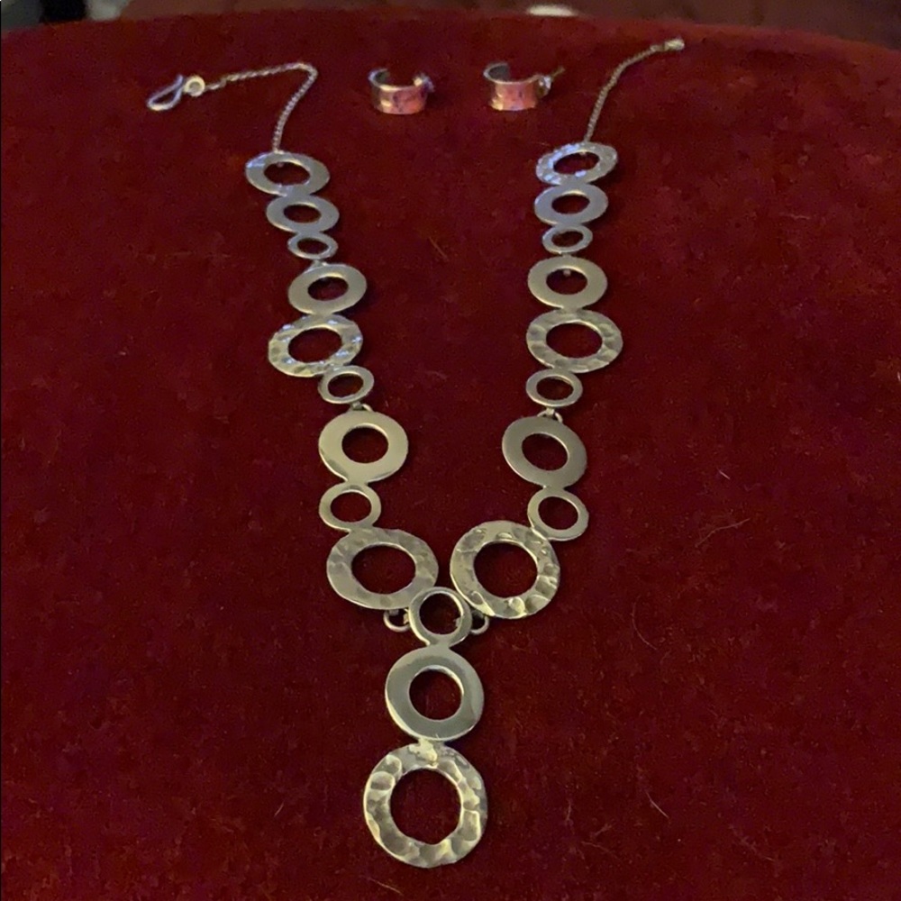 Sterling Silver necklace and earring set.